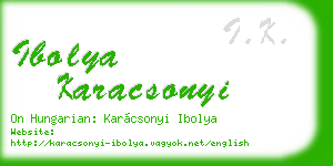 ibolya karacsonyi business card